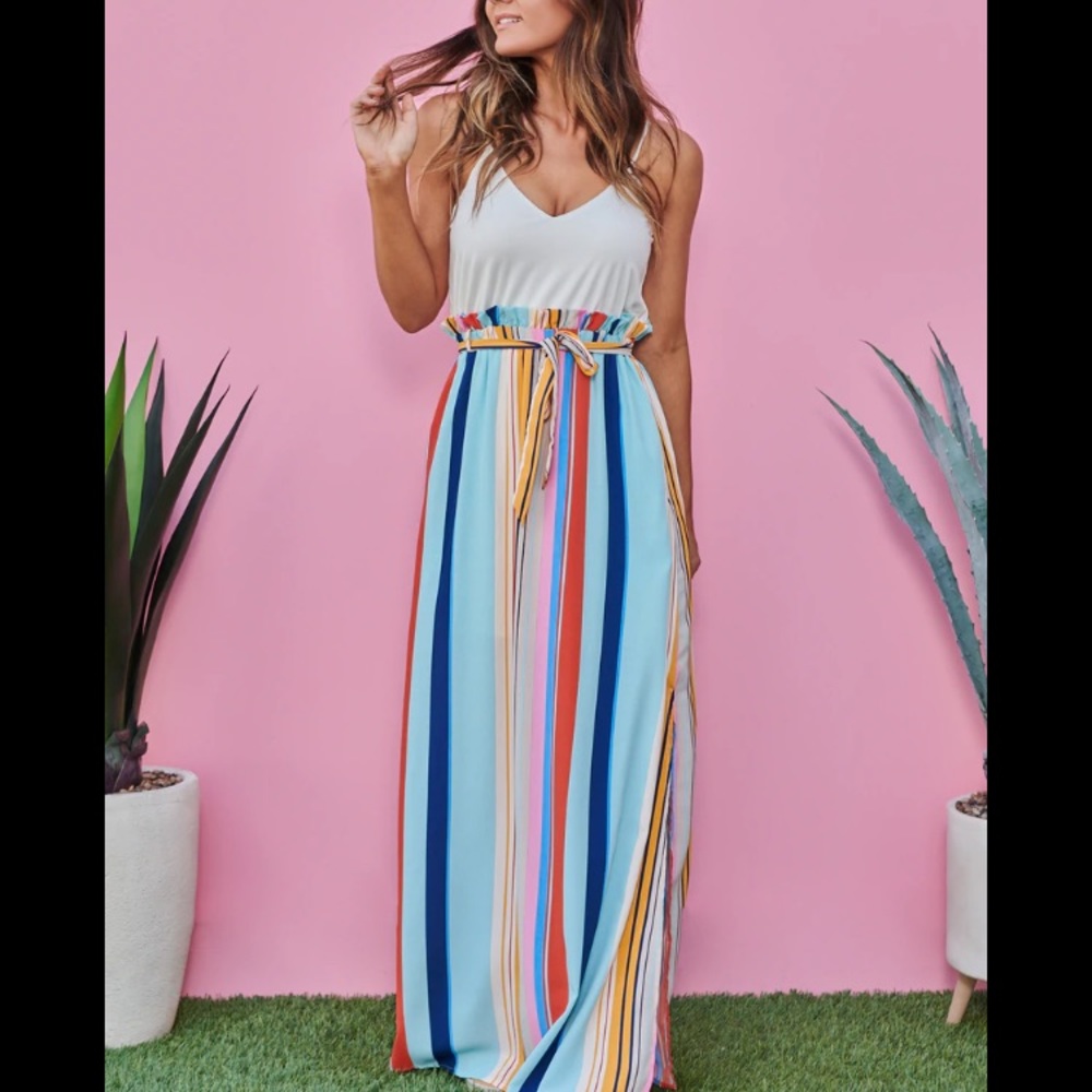 Main Stip multicolored maxi dress